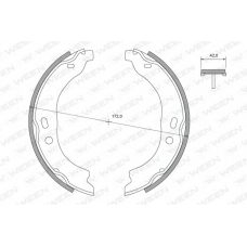 152-2496 WEEN Комплект тормозных колодок, стояночная тормозная с