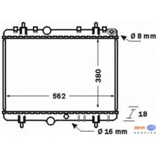 8MK 376 771-391 HELLA Радиатор, охлаждение двигателя