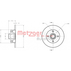 6110087 METZGER Тормозной диск