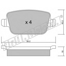796.0 fri.tech. Комплект тормозных колодок, дисковый тормоз
