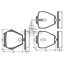 0 986 TB2 808 BOSCH Комплект тормозных колодок, дисковый тормоз