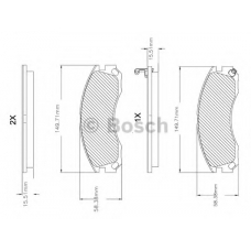 F 03B 150 050 BOSCH Комплект тормозных колодок, дисковый тормоз