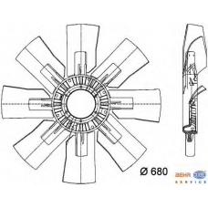 8MV 376 733-121 HELLA Крыльчатка вентилятора, охлаждение двигателя