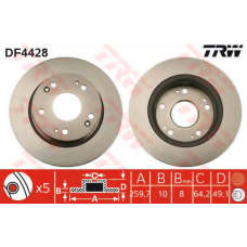 DF4428 TRW Тормозной диск