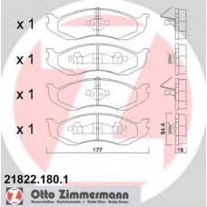 21822.180.1 ZIMMERMANN Комплект тормозных колодок, дисковый тормоз