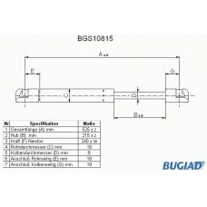 BGS10815 BUGIAD Газовая пружина, капот