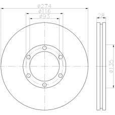 8DD 355 117-691 HELLA PAGID Тормозной диск