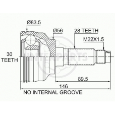 OJ-0438 InterParts Шарнирный комплект, приводной вал