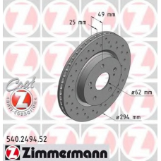 540.2494.52 ZIMMERMANN Тормозной диск