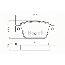 0 986 494 536 BOSCH Комплект тормозных колодок, дисковый тормоз