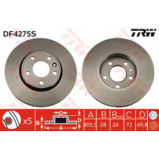 DF4275S TRW Тормозной диск