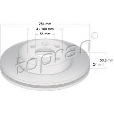 820 183 TOPRAN Тормозной диск