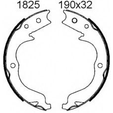 01825 BSF Комплект тормозных колодок, стояночная тормозная с