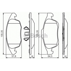 0 986 495 258 BOSCH Комплект тормозных колодок, дисковый тормоз