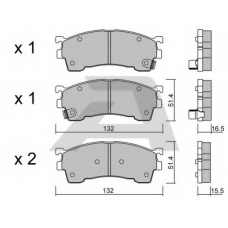 BPMZ-1003 AISIN Комплект тормозных колодок, дисковый тормоз