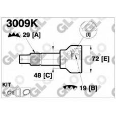 3009K GLO Шарнирный комплект, приводной вал
