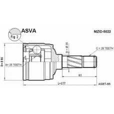 MZID-5022 ASVA Шарнирный комплект, приводной вал