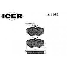 181052 ICER Комплект тормозных колодок, дисковый тормоз