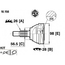10.156 PEX Шарнир, приводной вал