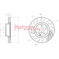 6110233 METZGER Тормозной диск