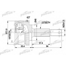 PCV1197 PATRON Шарнирный комплект, приводной вал