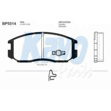 BP-5514 KAVO PARTS Комплект тормозных колодок, дисковый тормоз