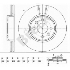 BR 308 VA100 BRECK Тормозной диск