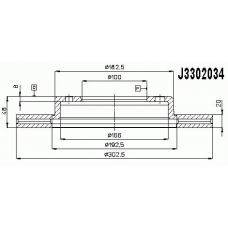 J3302034 NIPPARTS Тормозной диск