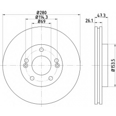 8DD 355 111-411 HELLA PAGID Тормозной диск