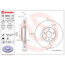 09.B822.11 BREMBO Тормозной диск