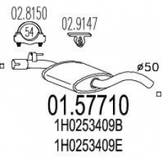 01.57710 MTS Средний глушитель выхлопных газов