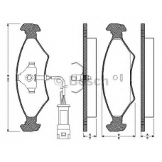 0 986 TB2 068 BOSCH Комплект тормозных колодок, дисковый тормоз