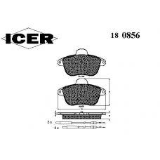 180856 ICER Комплект тормозных колодок, дисковый тормоз