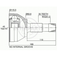 OJ-1763 InterParts Шарнирный комплект, приводной вал