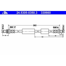 24.5305-0350.3 ATE Тормозной шланг