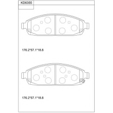 KD6355 ASIMCO Комплект тормозных колодок, дисковый тормоз