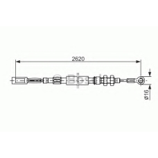 1 987 477 421 BOSCH Трос, стояночная тормозная система
