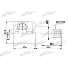 PCV5023 PATRON Шарнирный комплект, приводной вал