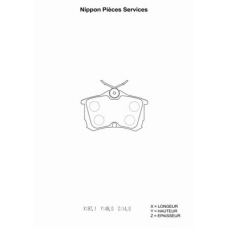 H361A11 NPS Комплект тормозных колодок, дисковый тормоз