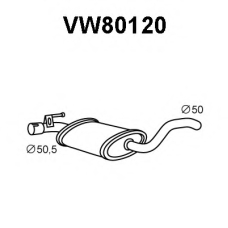 VW80120 VENEPORTE Средний глушитель выхлопных газов