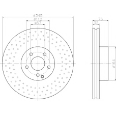 8DD 355 122-022 HELLA PAGID Тормозной диск