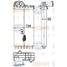 8FH 351 315-561 HELLA Теплообменник, отопление салона