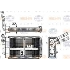 8FH 351 002-141 HELLA Теплообменник, отопление салона