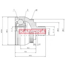 7051 KAMOKA Шарнирный комплект, приводной вал