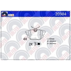 20384 GALFER Комплект тормозных колодок, дисковый тормоз