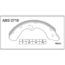 ABS0716 Allied Nippon Колодки барабанные