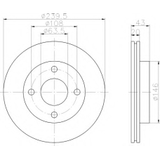 8DD 355 102-221 HELLA Тормозной диск
