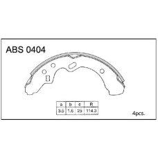 ABS0404 Allied Nippon Колодки барабанные