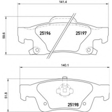 P 37 016 BREMBO Комплект тормозных колодок, дисковый тормоз