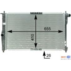 8MK 376 762-701 HELLA Радиатор, охлаждение двигателя